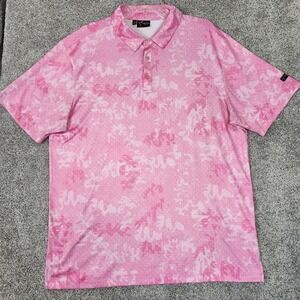 Yatta Golf Polo Shirt Mens XL Pink Camo Print Performance Stretch Lightweight